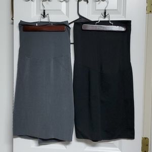 2 XS knee length maternity pencil skirts